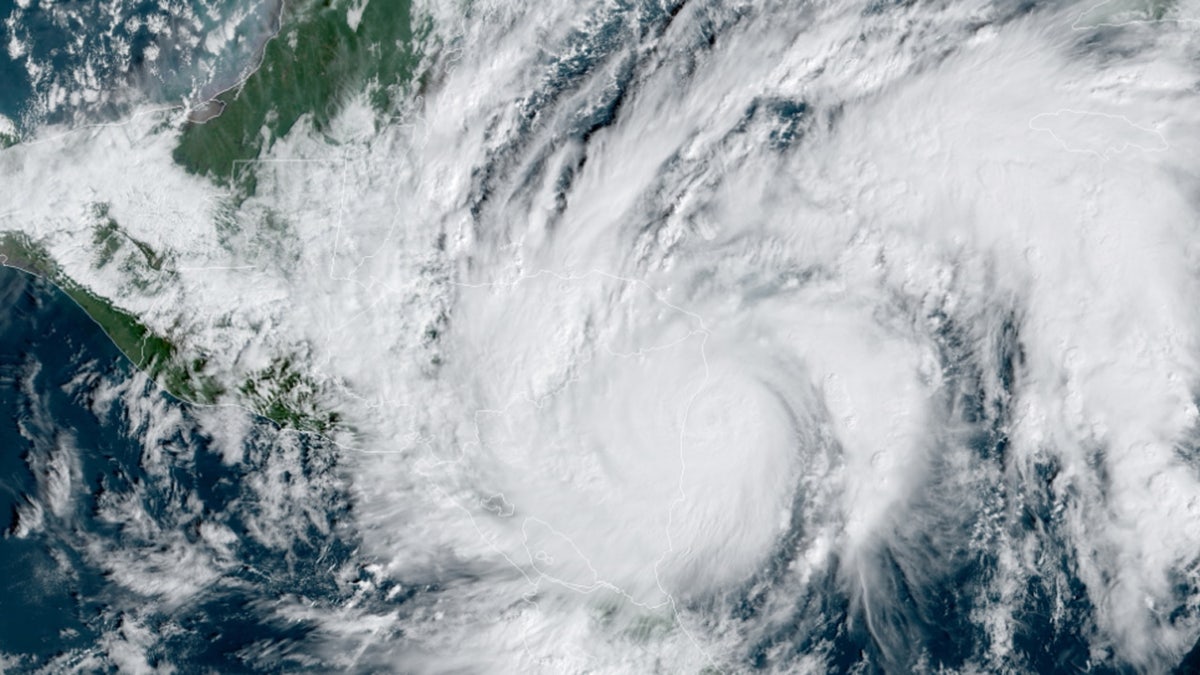 Hurricane Eta roars as a Category 4 storm as it approaches Nicaragua on Tuesday, Nov. 3, 2020.