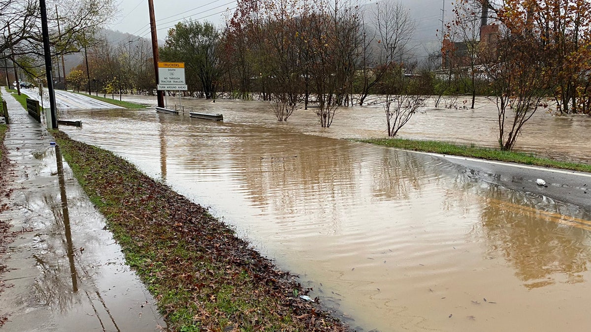 Heavy rain on Thursday led to several streets being flooded in Roanoke, Va.