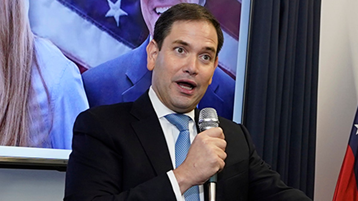 Sen. Marco Rubio, R-Fla., speaks during a campaign rally for Georgia Republican candidate for Senate Sen. Kelly Loeffler Wednesday, Nov. 11, 2020, in Marietta, Ga. (AP Photo/John Bazemore)