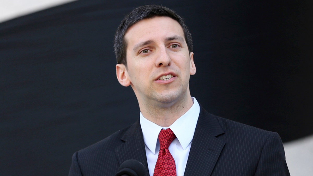 Cincinnati Councilman P.G. Sittenfeld speaks outside of the Ohio Statehouse in 2015. (Courtney Hergesheimer/The Columbus Dispatch via AP)