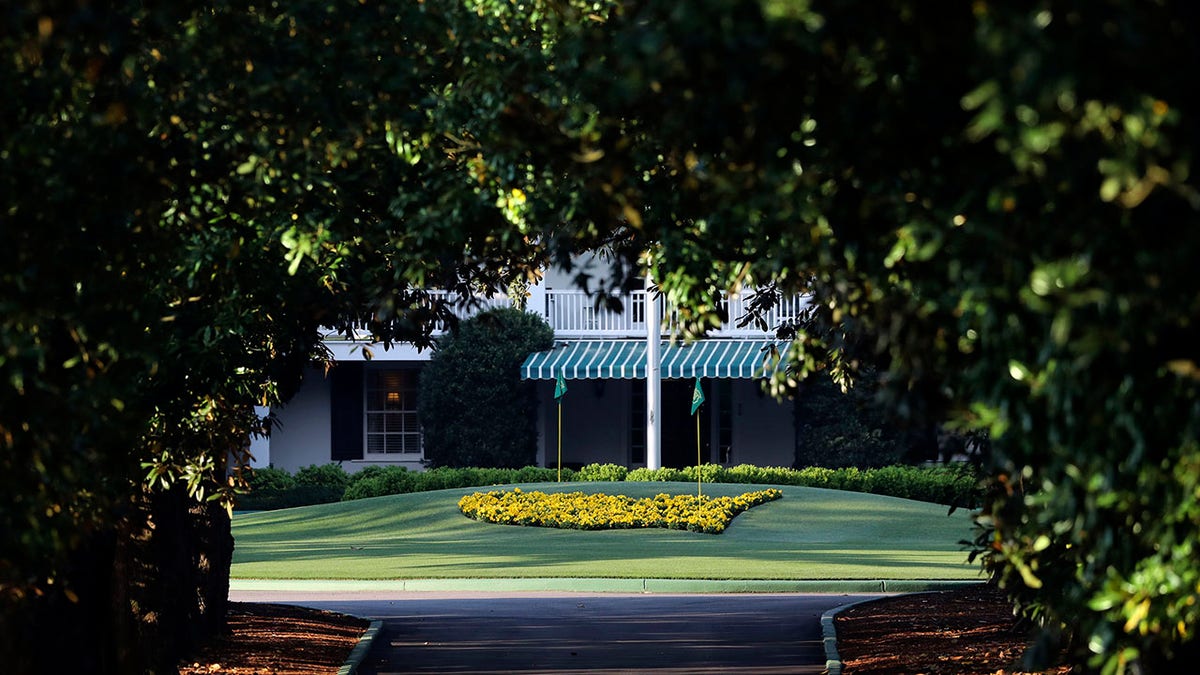 In this April 6, 2020, file photo, Augusta National Golf Club is shown on what would've been the first practice round for the Masters, Monday, in Augusta, Ga. Because of the pandemic, the Masters is being held in November (Nov. 12-15) for the first time. (Curtis Compton/Atlanta Journal-Constitution via AP, File)