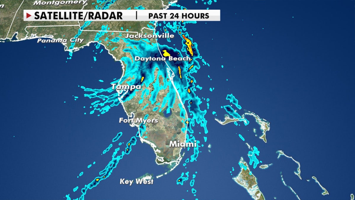 Radar from the past 24 hours shows rains associated with Tropical Storm Eta.