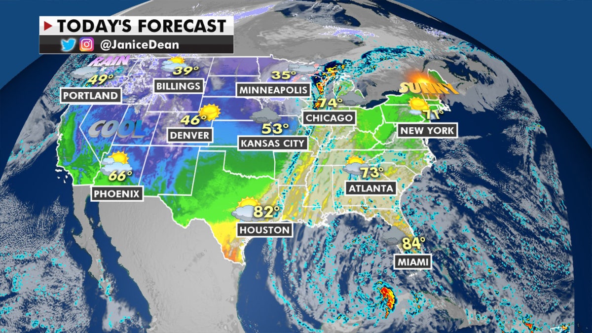 The national forecast for Tuesday, Nov. 10, 2020.
