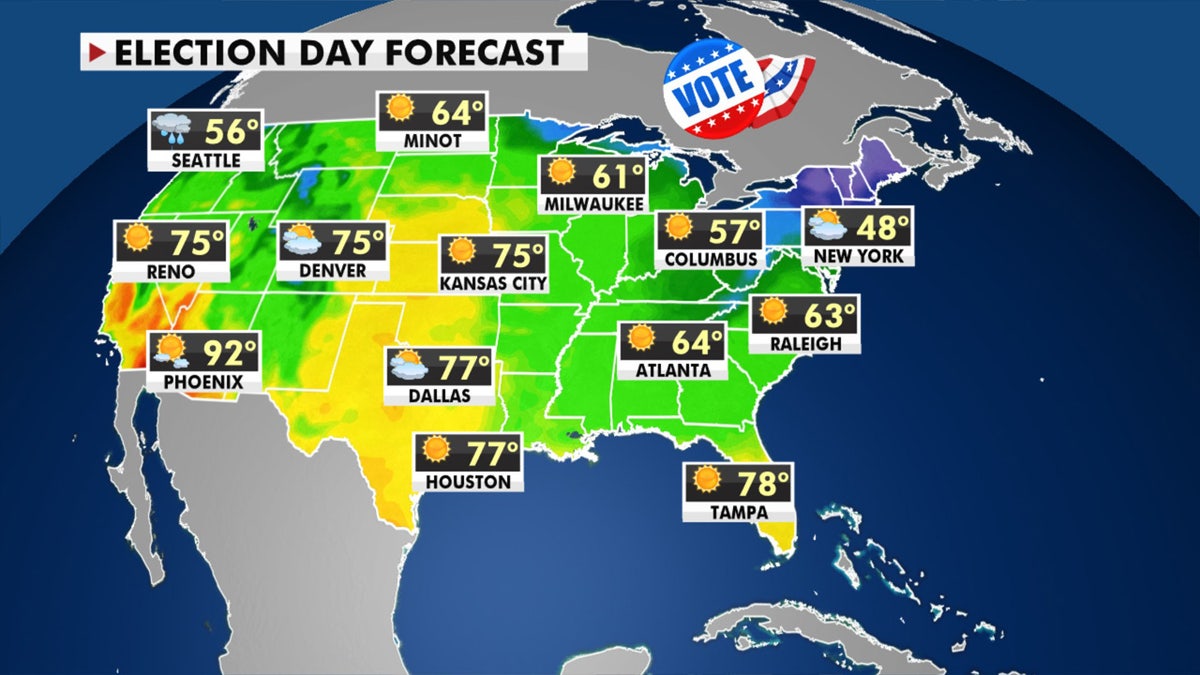 The national forecast for Election Day.