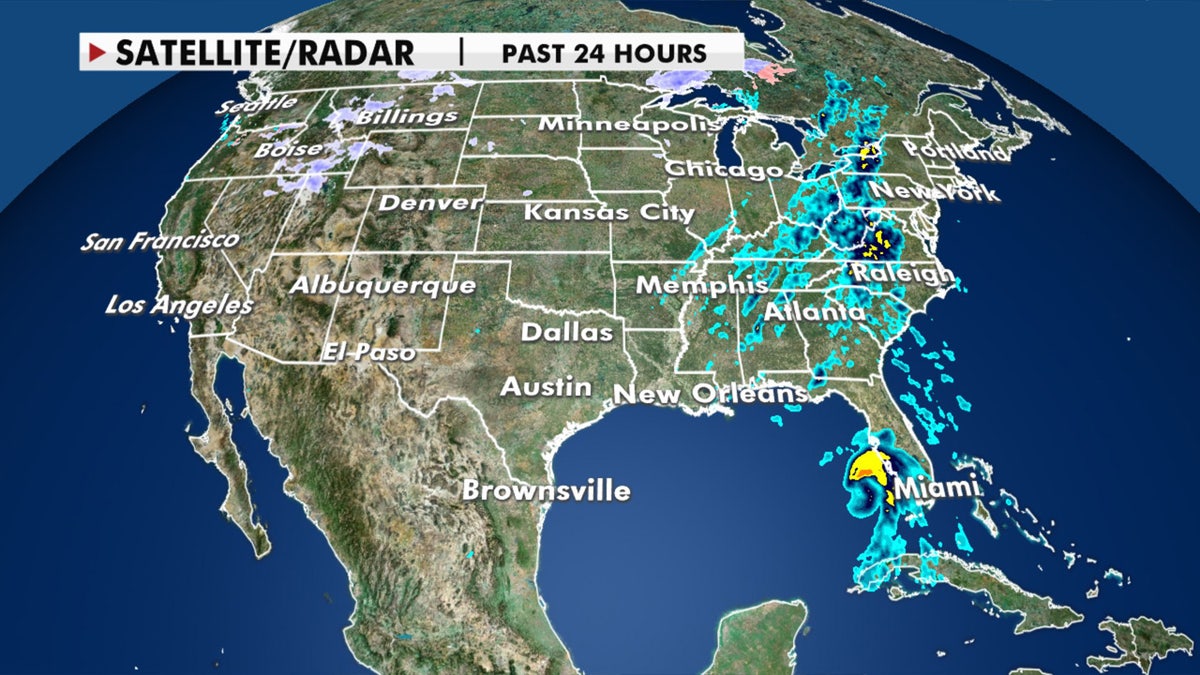 A strong cold front will bring heavy rain to the eastern half of the U.S. on Wedneday, Nov. 11, 2020.