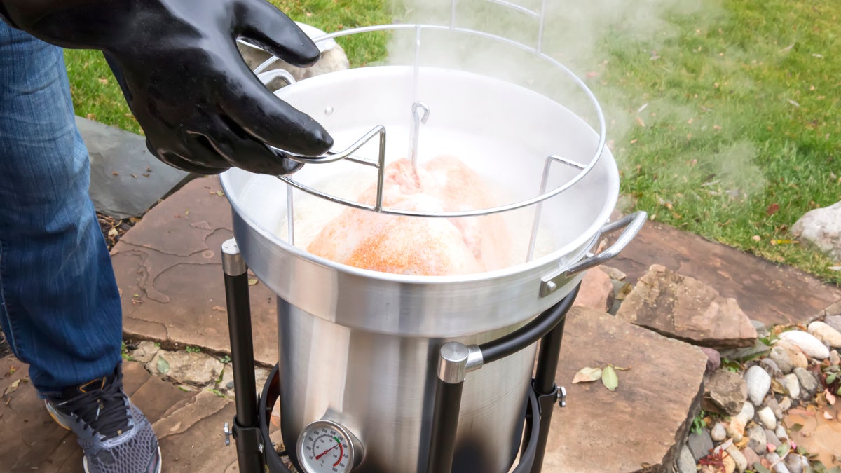 Safely fry a turkey