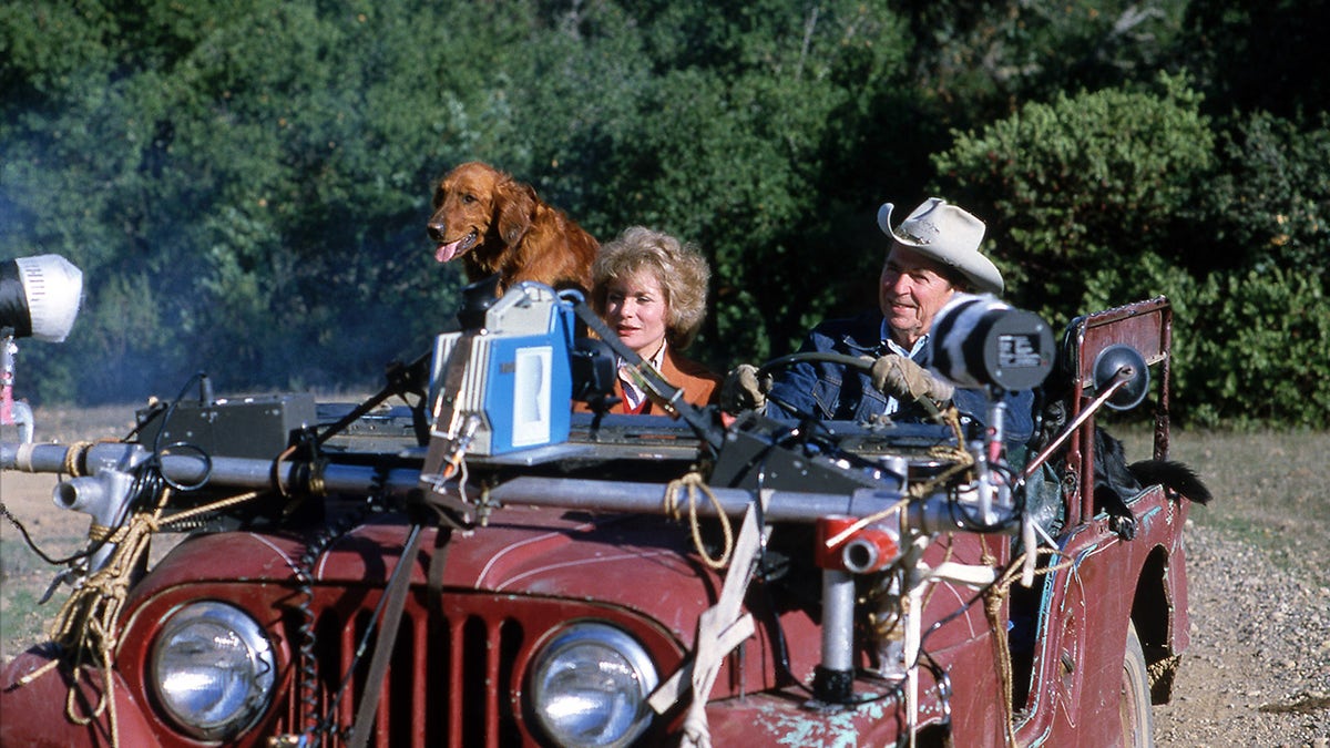 Ronald Reagan drove his Jeep during an interview with Barbara Walters for 20/20 in 1981.