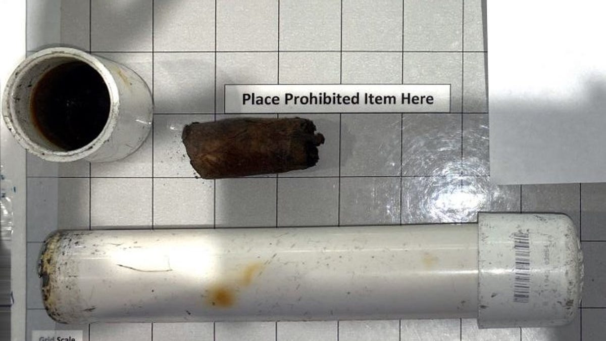 This item, which was originally believed to be a pipe bomb in a traveler’s carry-on bag, turned out to be a homemade cigar humidor.