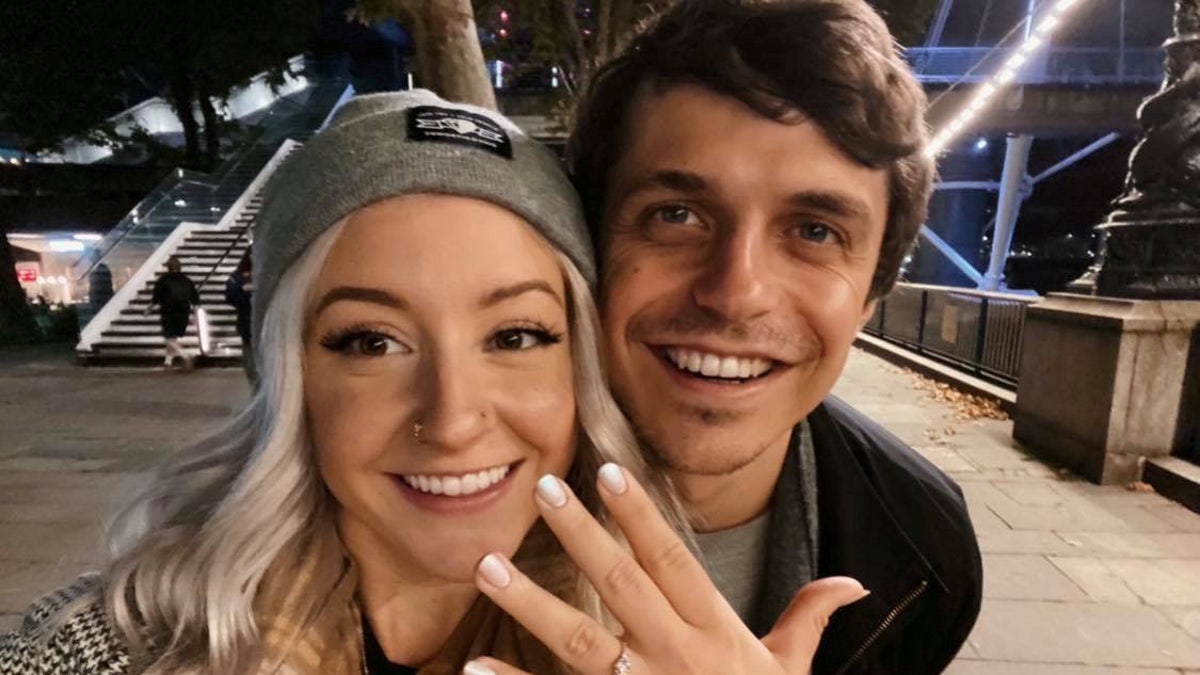 Adam Lawrence proposed to Anna Hosey in October 2020, a year after they met. (Credit: SWNS)