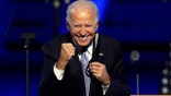 President-elect Joe Biden gestures to supporters Saturday, Nov. 7, 2020, in Wilmington, Del. (AP Photo/Andrew Harnik)