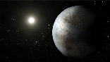 This illustration depicts one possible appearance of the planet Kepler-452b, the first near-Earth-size world to be found in the habitable zone of a star similar to our Sun. Credits: NASA Ames/JPL-Caltech/T. Pyle