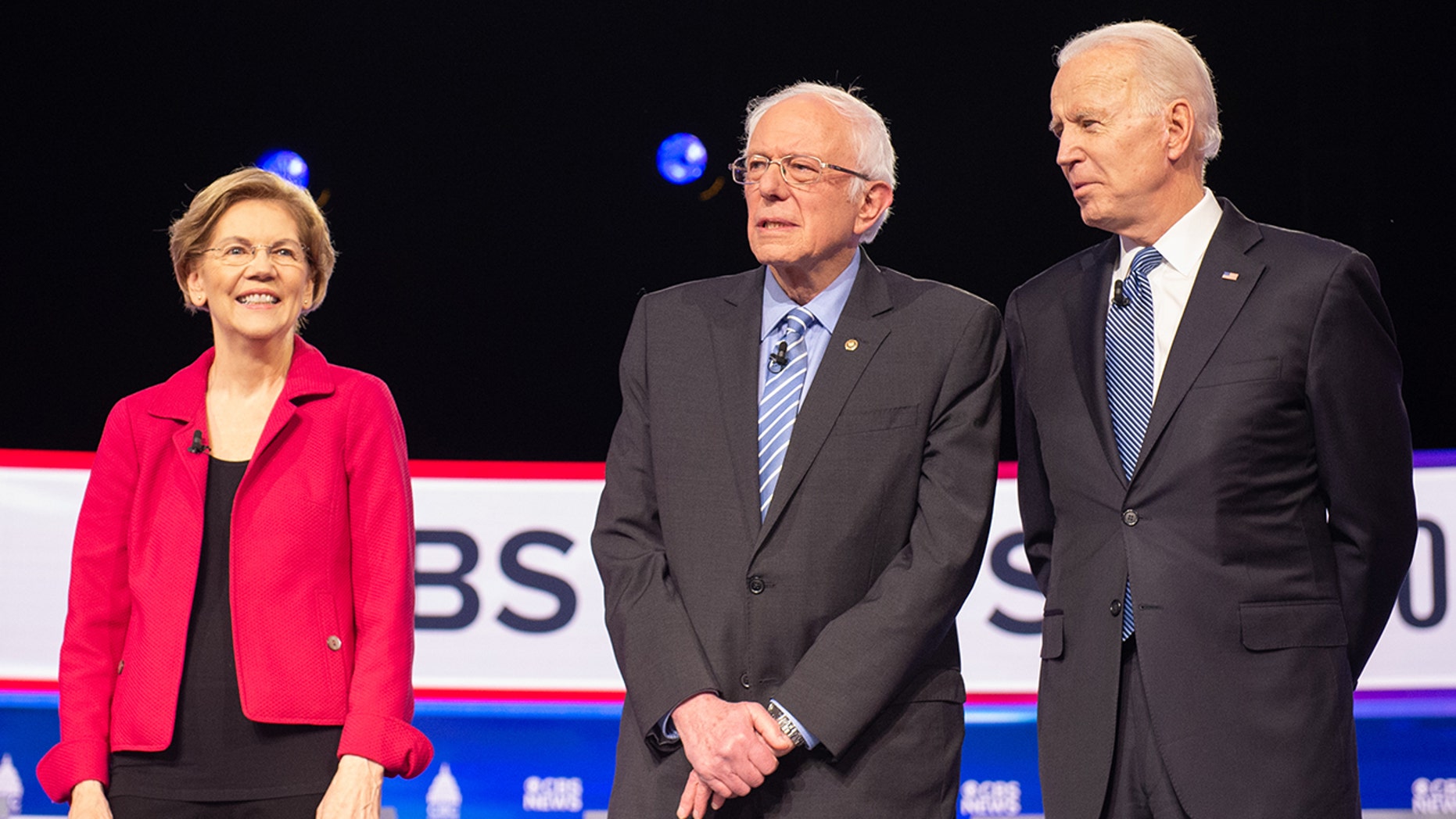 Elizabeth Warren, Bernie Sanders, and Joe Biden