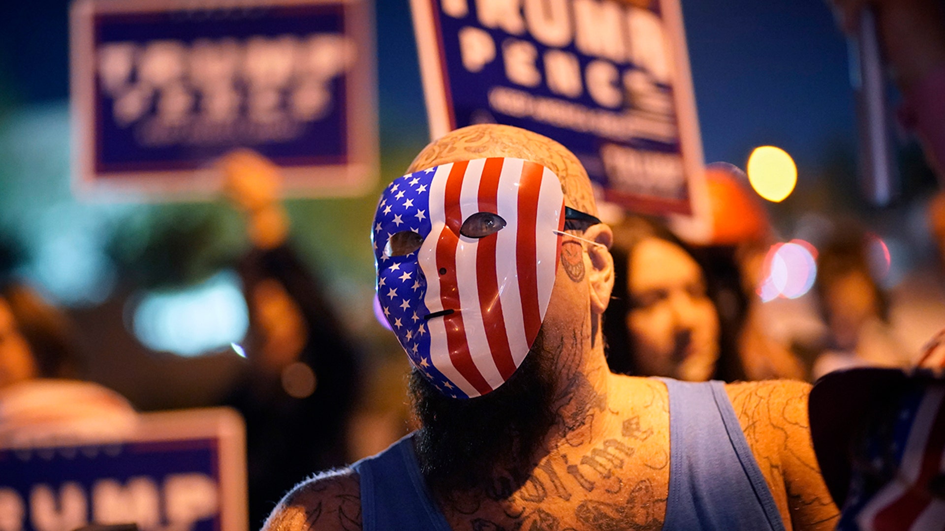 Supporters of President Donald Trump protest the Nevada vote in front of the Clark County Election Department, Wednesday, Nov. 4, 2020, in Las Vegas. 