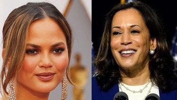 Chrissy Teigen jokes she isn't showering after hugging Kamala Harris at election rally