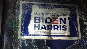 Biden target of profane graffiti in Portland, as crowd smashes windows at Democratic campaign office