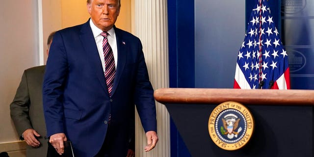 President Donald Trump arrives to speak at the White House, Thursday, Nov. 5, 2020, in Washington. The president has not yet conceded the presidential election. (AP Photo/Evan Vucci)