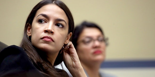 Rep. Alexandria Ocasio-Cortez (L) (D-NY) and Rep. Rashida Tlaib (D-MI) listen to testimony from acting Homeland Security Secretary Kevin McAleenan while he testifies before the House Oversight and Reform Committee in Washington, DC. The hearing is on "The Trump Administration's Child Separation Policy." (Photo by Win McNamee/Getty Images)