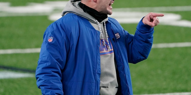 New York Giants head coach Joe Judge reacts during the second half of an NFL football game against the Tampa Bay Buccaneers, Monday, Nov. 2, 2020, in East Rutherford, N.J. (AP Photo/Corey Sipkin)