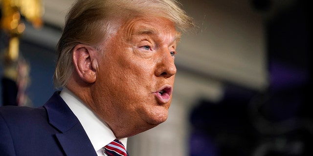 President Donald Trump speaks at the White House, Thursday, Nov. 5, 2020, in Washington. (Associated Press)