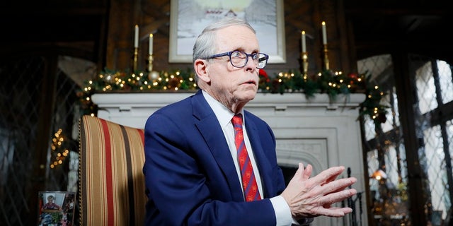 In this Dec. 13, 2019 file photo, Ohio Gov. Mike DeWine speaks about his plans for the coming year during an interview at the Governor's Residence in Columbus, Ohio. (AP Photo/John Minchillo, File)