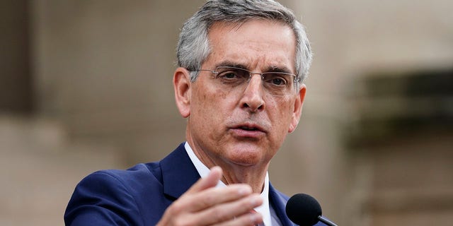 Georgia Secretary of State Brad Raffensperger speaks during a news conference on Wednesday, Nov. 11, 2020, in Atlanta. (Associated Press)