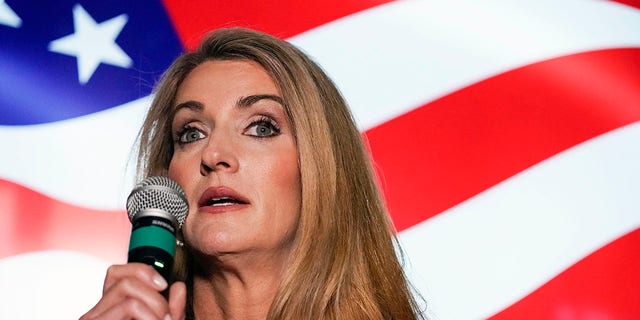 U.S. Sen. Kelly Loeffler, R-Ga., campaigns Nov. 13, 2020, in Cumming, Ga. (Associated Press)