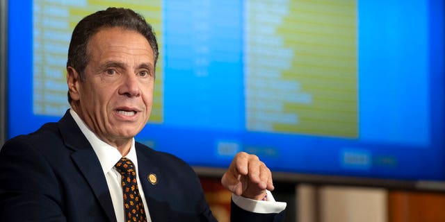 In this Oct. 21, photo provided by the Office of Governor Andrew M. Cuomo, Gov. Cuomo provides a coronavirus update during a news conference in the Red Room at the State Capitol in Albany, N.Y. (Mike Groll/Office of Governor Andrew M. Cuomo)