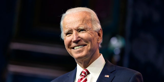 President-elect Joe Biden speaks Monday, Nov. 16, 2020, in Wilmington, Del. (Associated Press)