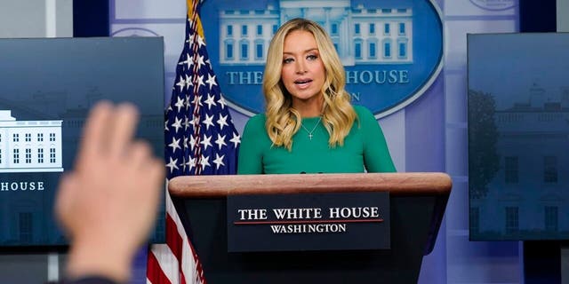 White House press secretary Kayleigh McEnany speaks during a briefing at the White House in Washington, Friday, Nov. 20, 2020. (AP Photo/Susan Walsh)