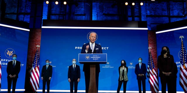 President-elect Joe Biden and Vice-President-elect Kamala Harris present their candidates and nominees for key positions in national security and foreign policy at The Queen Theater on Tuesday, November 24, 2020 in Wilmington, Del Delgain (AP Photo / Carolyn Kaster)
