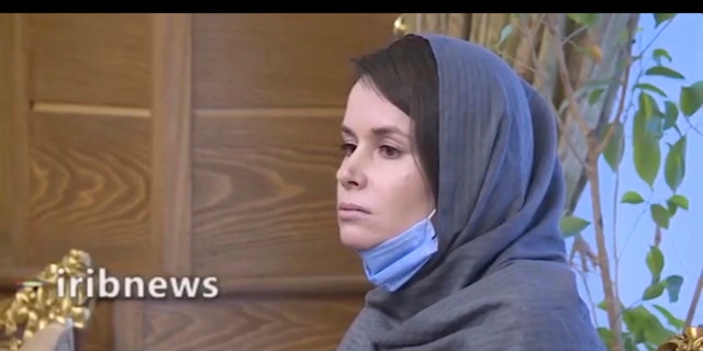 British-Australian academic Kylie Moore-Gilbert is seen in Tehran, Iran on Nov. 25, 2020. (Iranian State Television via AP)