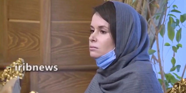 In this frame, an excerpt from the Iranian television video broadcast on November 25 shows British and Australian academic Kylie Moore-Gilbert in Tehran, Iran.  Iran has released Moore-Gilbert, who has been detained in Iran for more than two years, in exchange for three Iranians detained abroad, state TV reported on Wednesday.  (Iranian state television via AP)