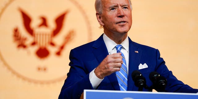 Elected President Joe Biden speaks at The Queen Theater on Wednesday, November 25, 2020 in Wilmington, Del.  (AP Photo / Carolyn Kaster)