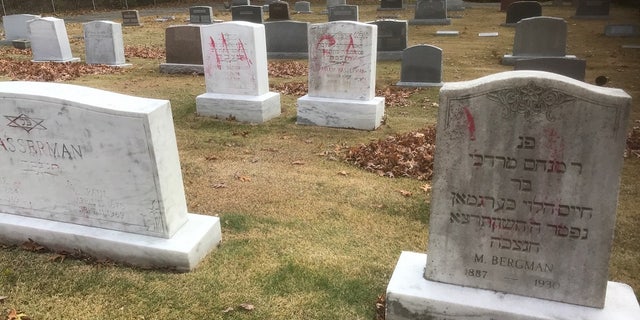 Jewish headstones were found desecrated with "MAGA" inside a Grand Rapids, Mich., Jewish cemetery.