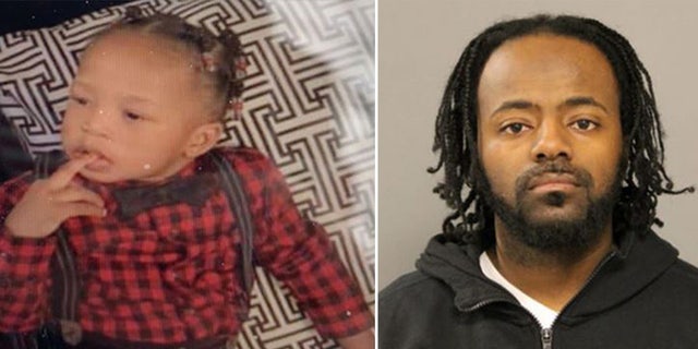 Police posted a photo of K'Marion, 1, and a photo of Clarence Hebron, 27.   