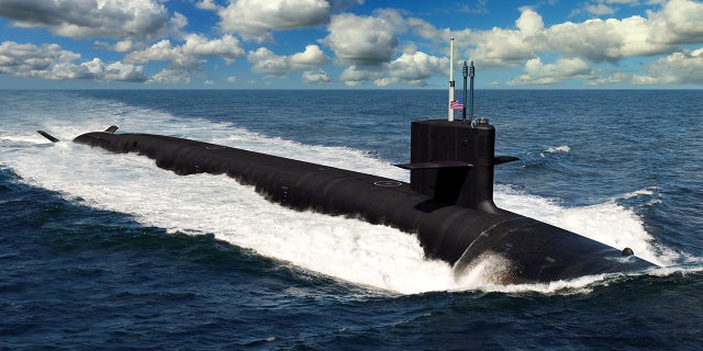 190306-N-N0101-125 WASHINGTON (March 6, 2019) An artist rendering of the future Columbia-class ballistic missile submarines. The 12 submarines of the Columbia class are a shipbuilding priority and will replace the Ohio-class submarines reaching maximum extended service life. The Columbia-class Program Executive Office is on track to begin construction with USS Columbia (SSBN 826) in fiscal year 2021, deliver in fiscal year 2028, and on patrol in 2031. (U.S. Navy illustration/Released)
