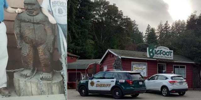 A Bigfoot statue was stolen sometime on Monday from the Bigfoot Discovery Museum in Felton, Calif.