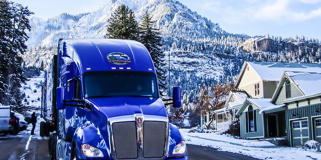 The truck traveling through Ouray, Colorado on November 11. Photo credit: James Edward Mills