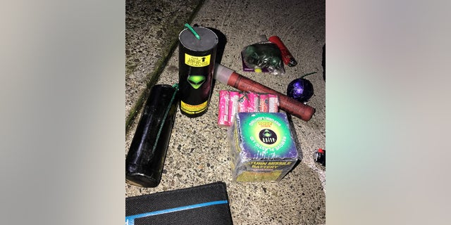Unified Command released a photo showing the commercial-grade fireworks seized from Beecher at the time of his arrest.