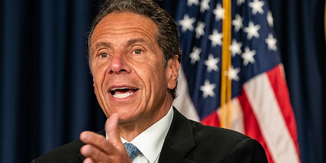 New York Gov. Andrew Cuomo speaks during the daily media briefing at the Office of the Governor of the State of New York on July 23, 2020 in New York City.  (Getty Images)