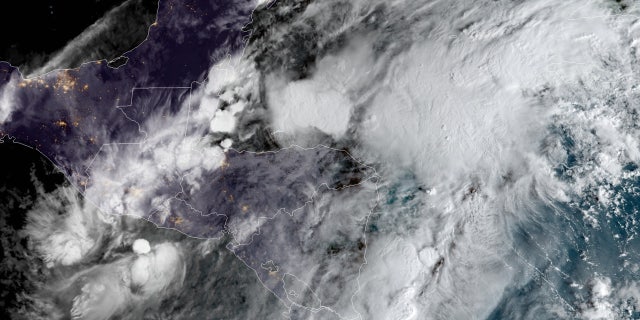 Tropical Depression Eta lingering over Central America on Nov. 5, 2020.