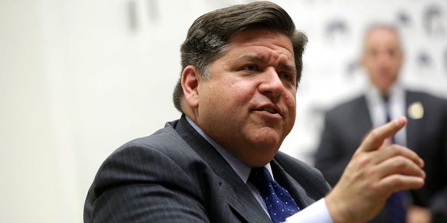 CHICAGO, IL - OCTOBER 01: Illinois gubernatorial candidate J.B. Pritzker speaks during a round table discussion with high school students at a creative workspace for women on October 1, 2018 in Chicago, Illinois. Pritzker was joined by his Illinois gubernatorial Lieutenant Governor candidate Juliana Stratton and former Secretary of State Hillary Clinton as they spoke to students about leadership. (Photo by Joshua Lott/Getty Images)