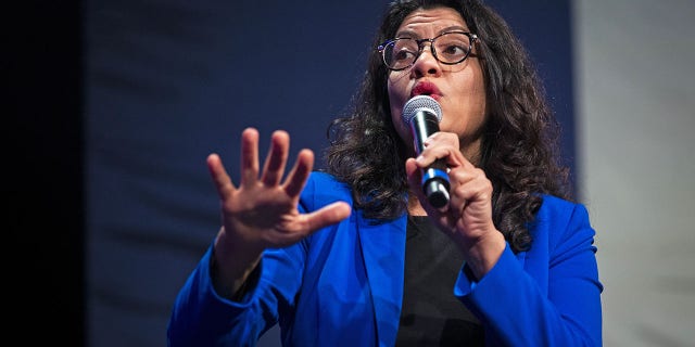 Representative Rashida Tlaib, a Democrat from Michigan, left, speaks during a panel discussion during a campaign event for Senator Bernie Sanders, an independent from Vermont and 2020 presidential candidate, in Clive, Iowa, U.S., on Friday, Jan. 31, 2020. Tlaib was one of the co-sponsors of a bill for $2,000 stimulus checks that was introduced Thursday. Photographer: Al Drago/Bloomberg via Getty Images