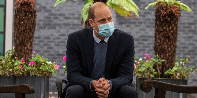 Prince William, pictured here on October 21, 2020, reportedly 'struggled to breathe' while he battled the novel virus back in April during the early days of the global pandemic.