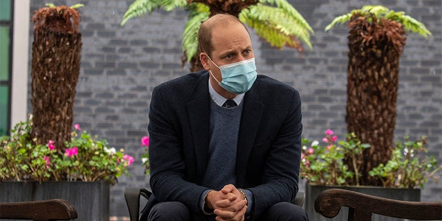 Prince William, pictured here on October 21, 2020, reportedly 'struggled to breathe' while he battled the novel virus back in April during the early days of the global pandemic.