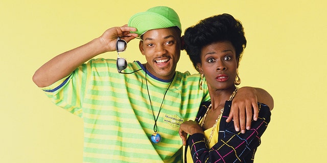 Will Smith wears a striped shirt with on-screen mother Janet Hubert