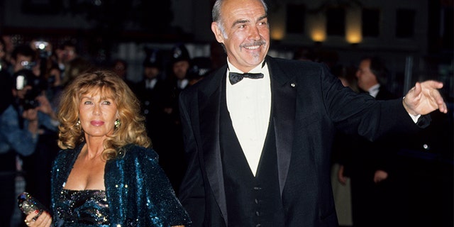 Sean Connery and his wife Micheline Roquebrune attended the premiere in London circa 1990.