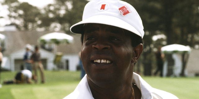 Lee Elder during the 1978 Masters Tournament at Augusta National Golf Club in Georgia.