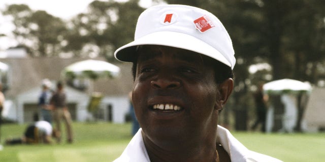 Lee Elder during the 1978 Masters Tournament at Augusta National Golf Club in Georgia.