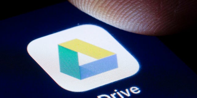 BERLIN, GERMANY - APRIL 22: The logo of the filehosting service Google Drive is shown on the display of a smartphone on April 22, 2020 in Berlin, Germany.